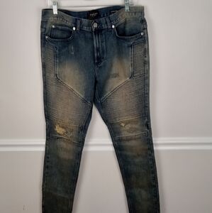 Ash Black Skinny Jeans Distressed Style Size 32x32